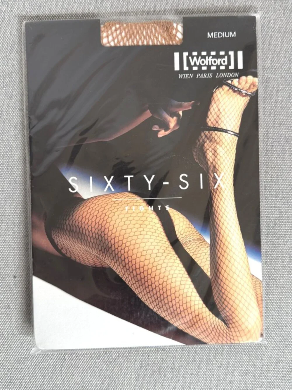 WOLFORD Sixty-Six Fishnet Tights Honey Nude NIP Style 11883